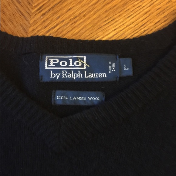 Polo Ralph Lauren black v neck sweater - Picture 2 of 2
